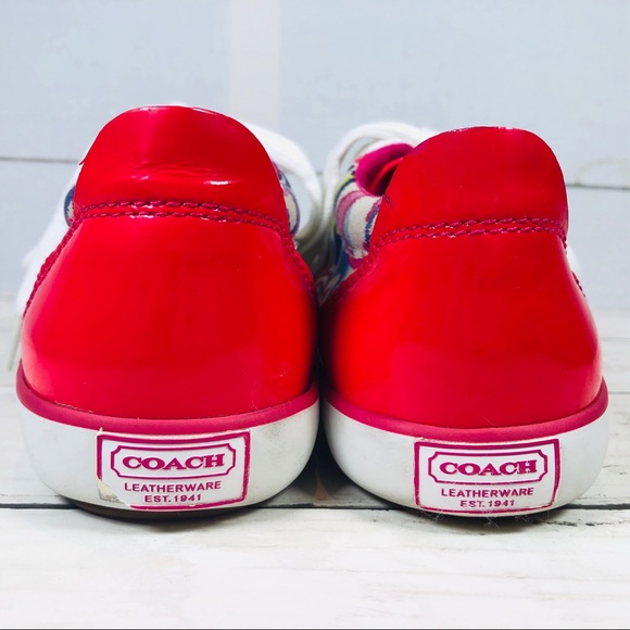 COACH Barrett Leatherware Signature Sneakers Sz 6 - Picture 7 of 9